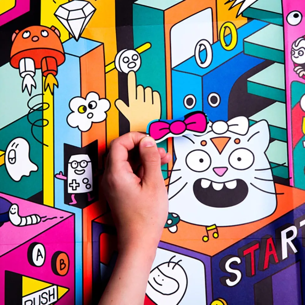 New Omy Giant Video Game Poster With Stickers