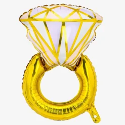 Online Party Deco Gold Engagement Ring Balloon