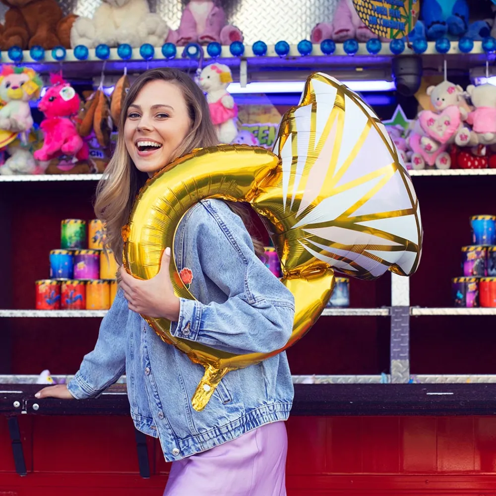 Online Party Deco Gold Engagement Ring Balloon