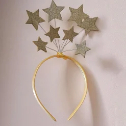 Best Ginger Ray Gold Glitter Stars Christmas Headband