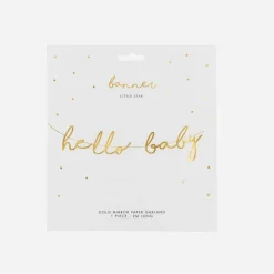 Cheap Party Deco Gold Hello Baby Garland