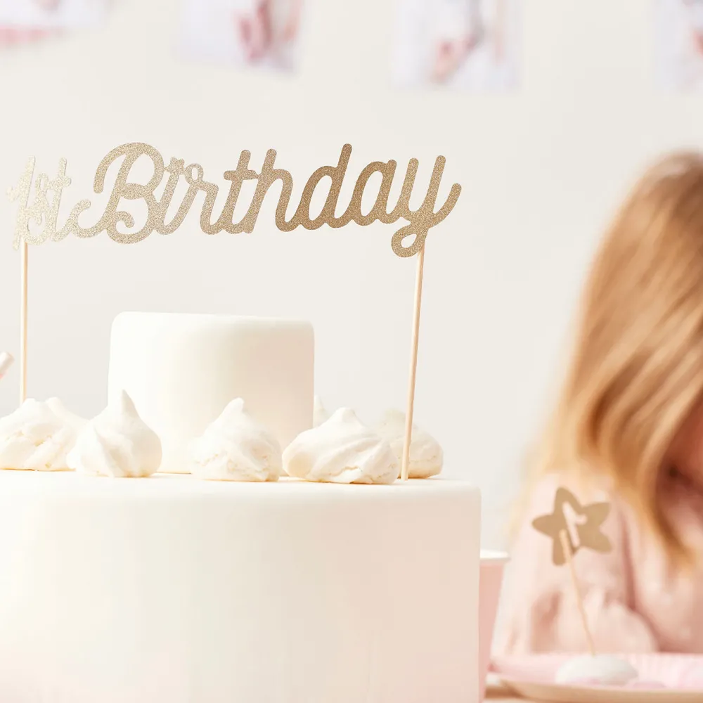 Discount Party Deco Golden Birthday Topper 1 Year