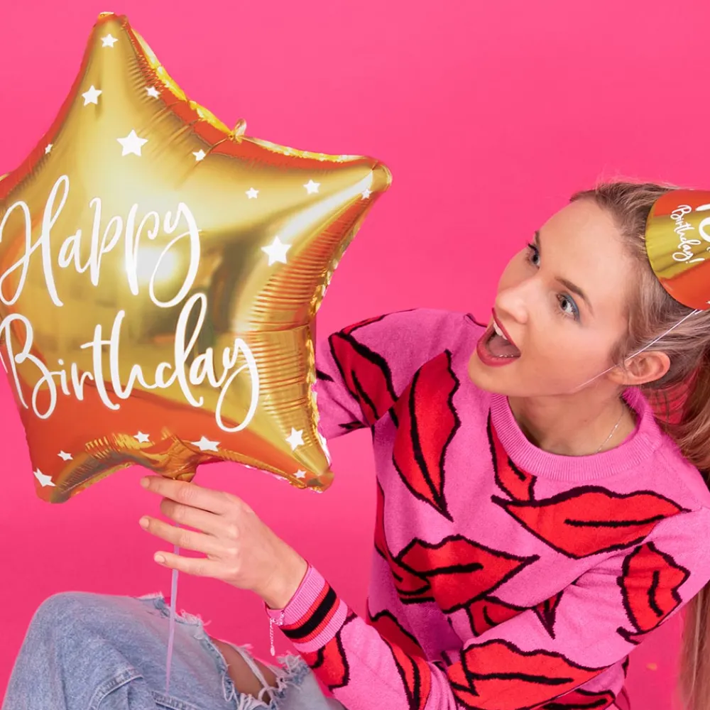 Clearance Party Deco Golden Happy Birthday Balloon