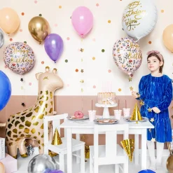 Cheap Party Deco Golden Happy Birthday White Balloon