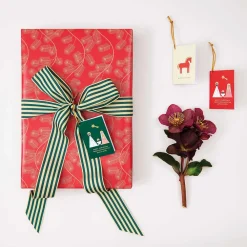 Online Rico Design Green And Yellow Striped Woven Ribbon