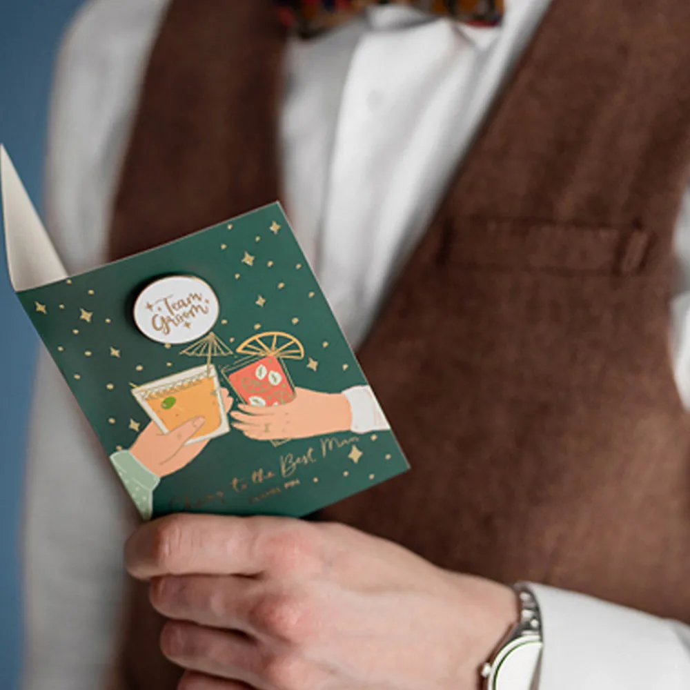 Cheap Party Deco Greeting Card Pin'S Evg Team Groom