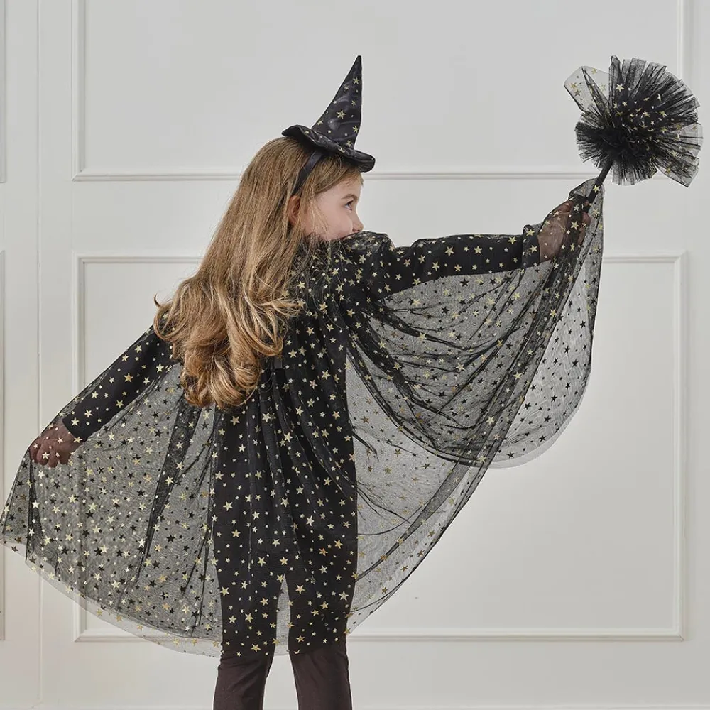 Online Ginger Ray Halloween Black Tulle Witch Cape