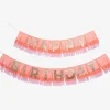 New Meri Meri Happy Birthday Fringe Garland Pink