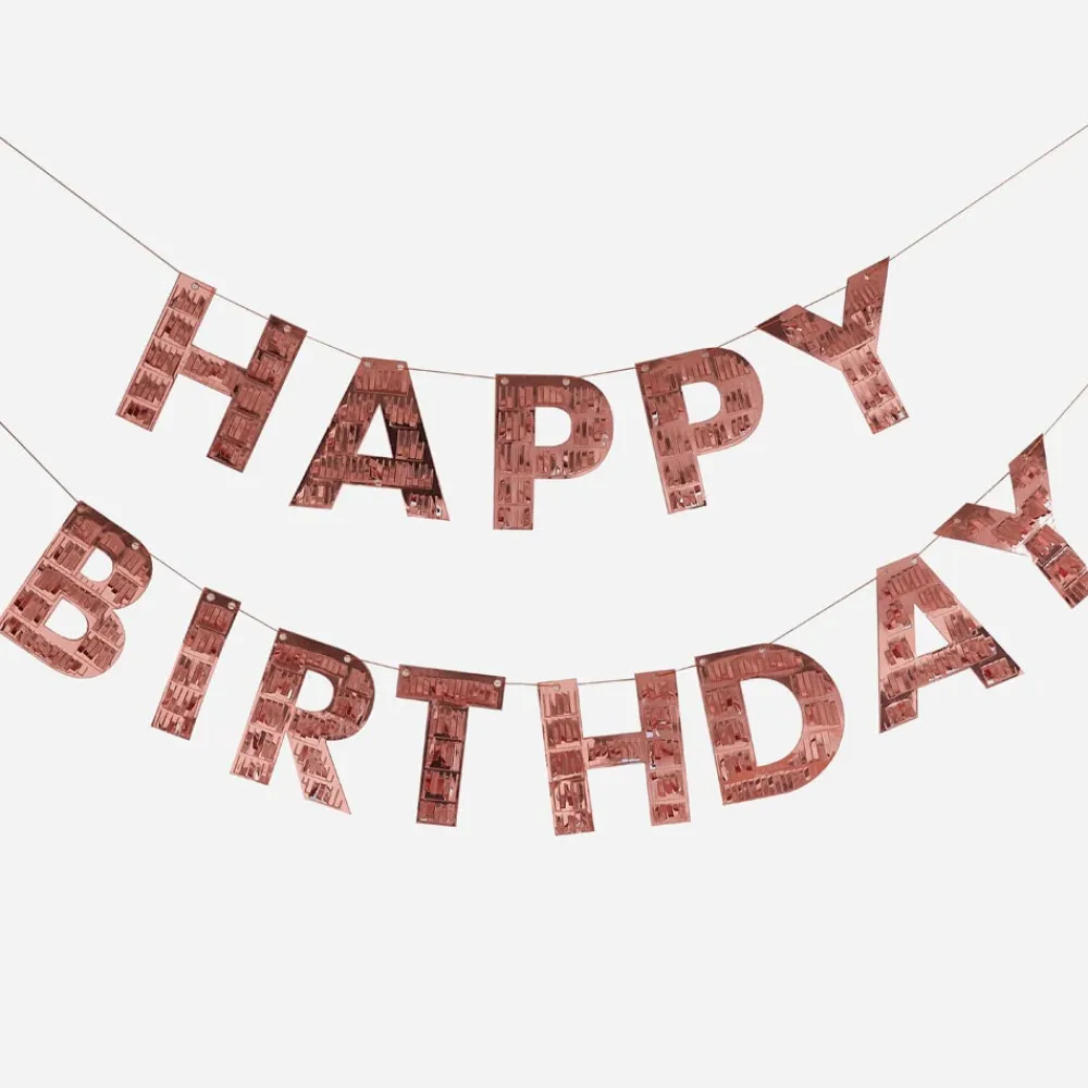 Best Ginger Ray Happy Birthday Rose Gold Garland