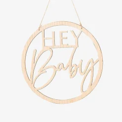 Fashion Ginger Ray Hey Baby Wooden Hanging Lamp