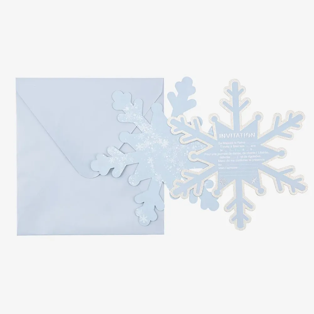 Shop Arty Fêtes Factory Ice Blue Snowflake Birthday Invitation (8)