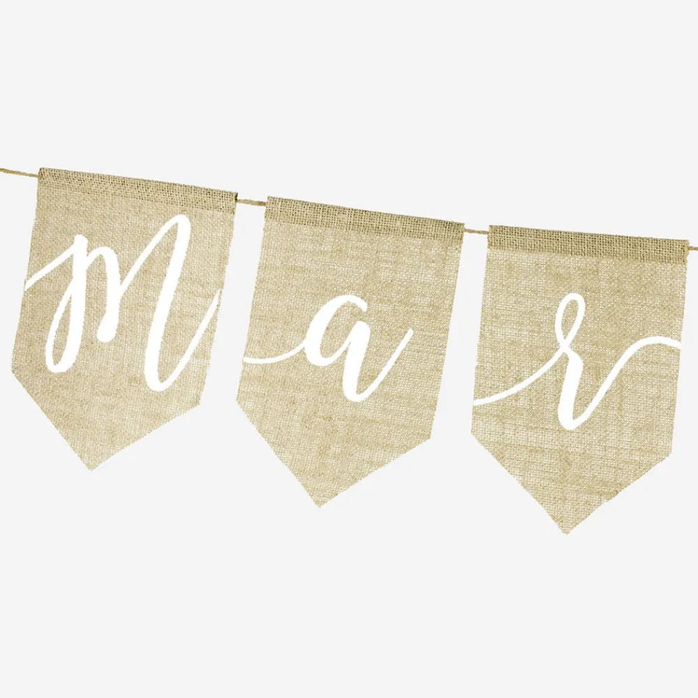 Hot Party Deco Just Married Burlap Garland