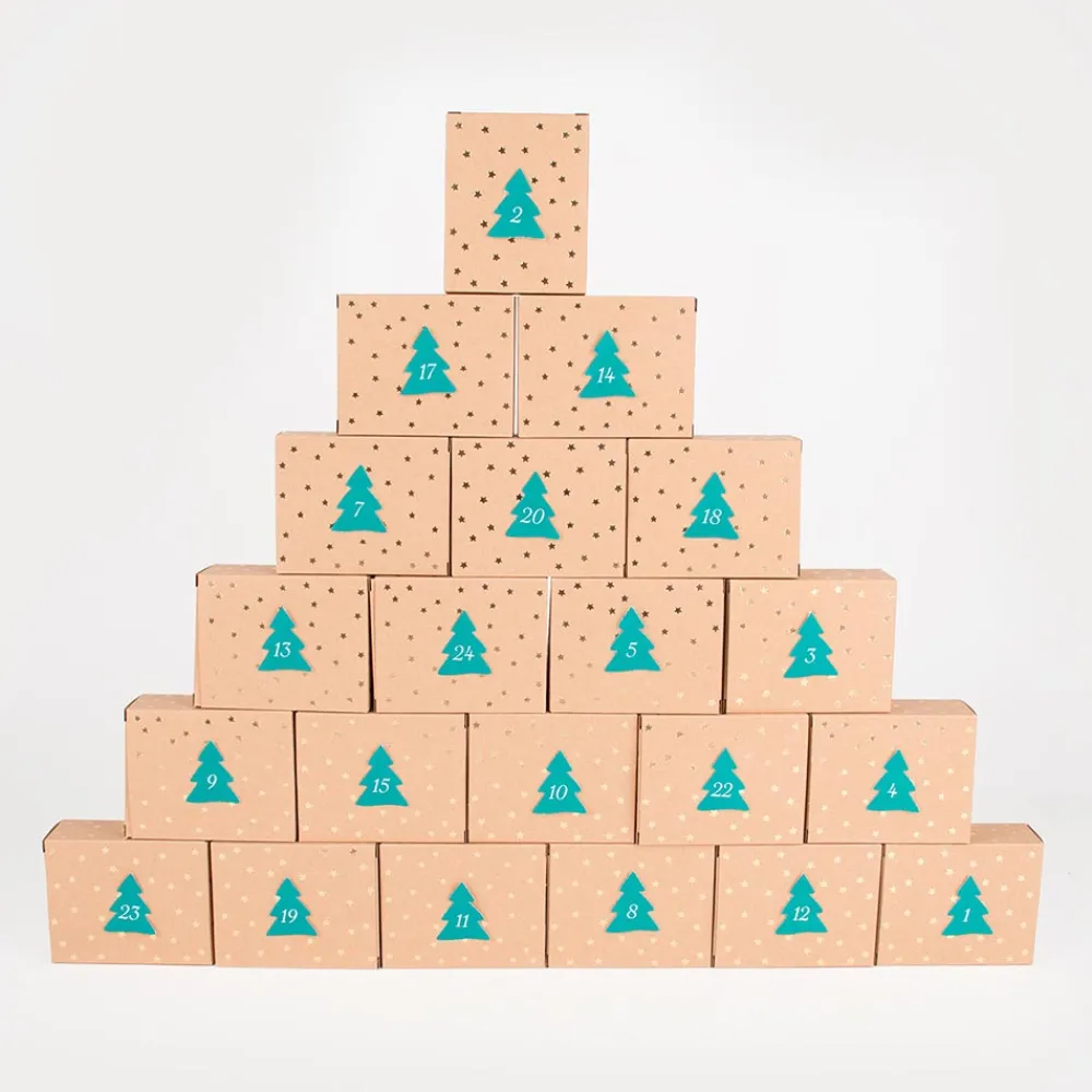 Clearance Rico Design Kraft Advent Calendar With Gold Stars