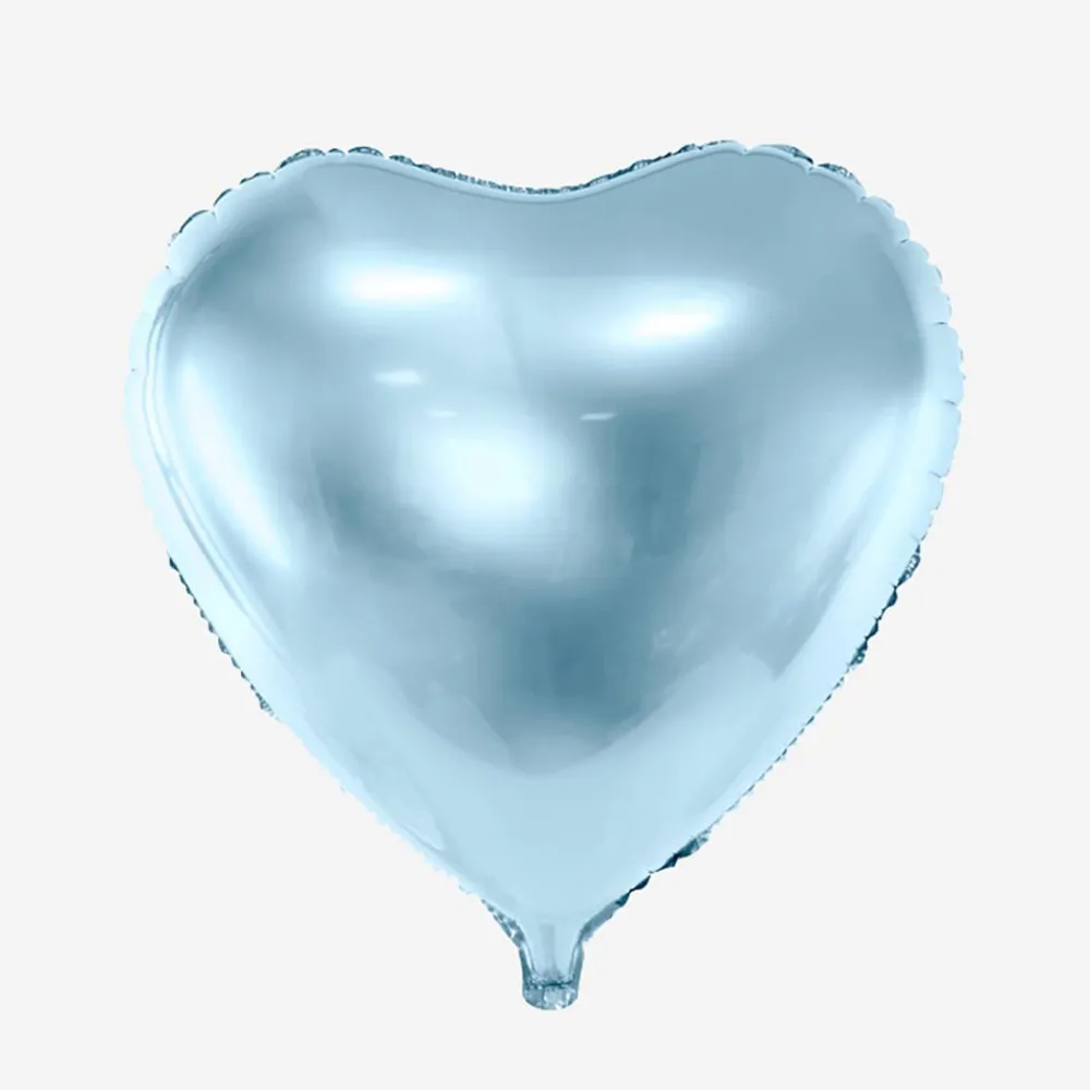 Discount Party Deco Light Blue Heart Helium Balloon