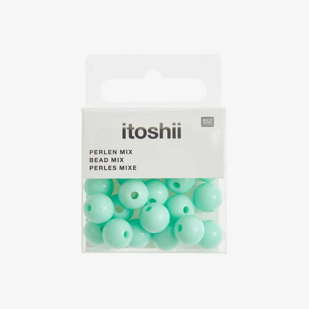 Hot Rico Design Mint Round Beads