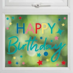 Sale Ginger Ray Multico Happy Birthday Window Stickers