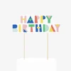New My Little Day Multicolored Happy Birthday Topper