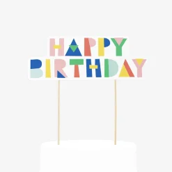 New My Little Day Multicolored Happy Birthday Topper