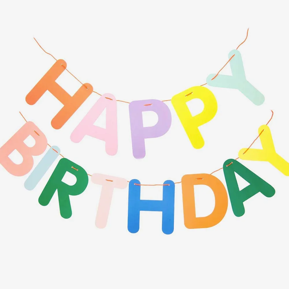 Hot Rico Design Multicolored Happy Birthday Garland