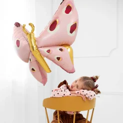 Shop Party Deco Pink And Gold Butterfly Balloon