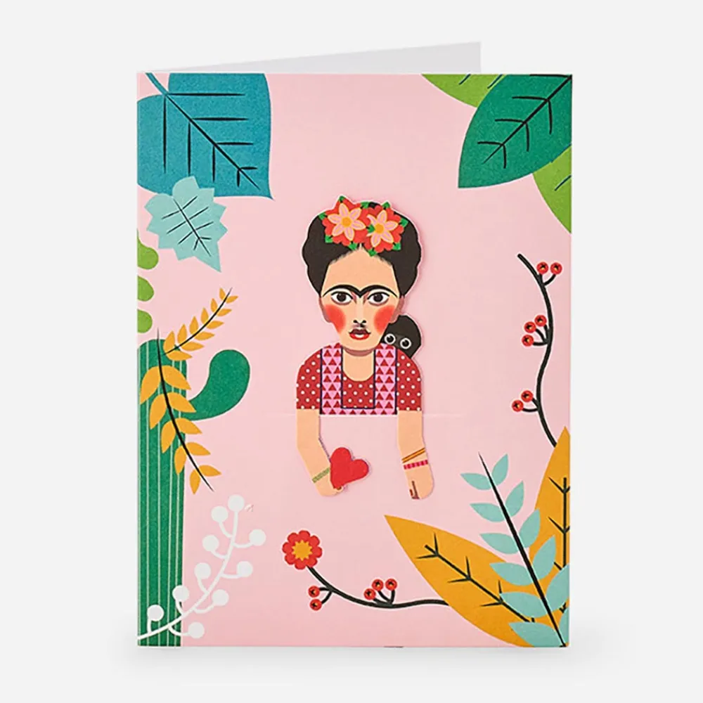 Outlet Noodoll Pink Frida Greeting Card And Bookmark