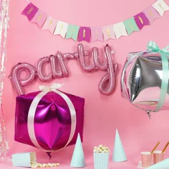 Online Party Deco Pink Party Letter Balloon