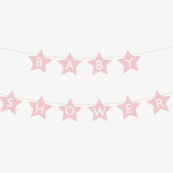 Hot Party Deco Pink Star Baby Shower Garland