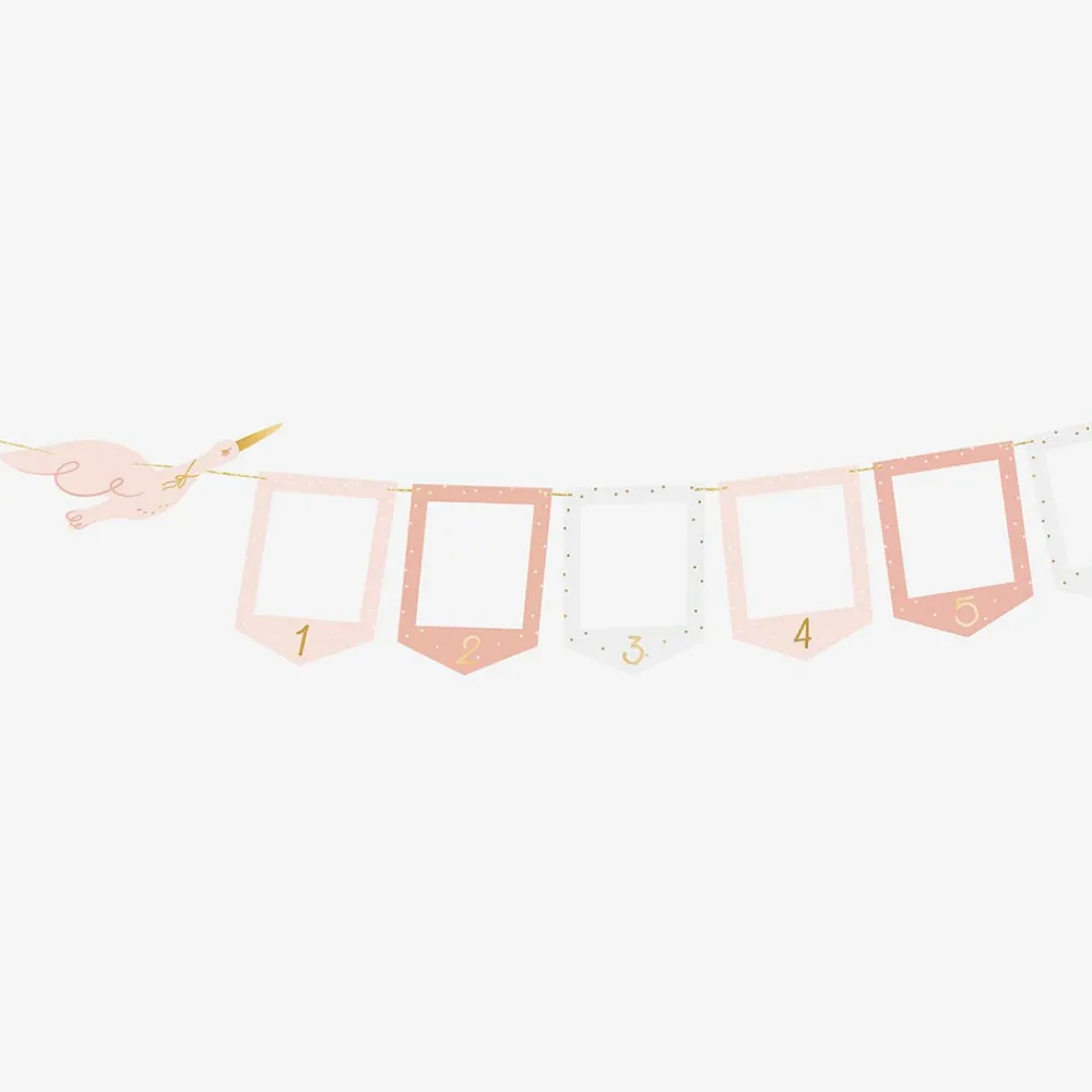 Outlet Party Deco Pink Stork Photo Garland