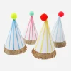 Store Meri Meri Pointy Hats With Multicolored Stripes (8)
