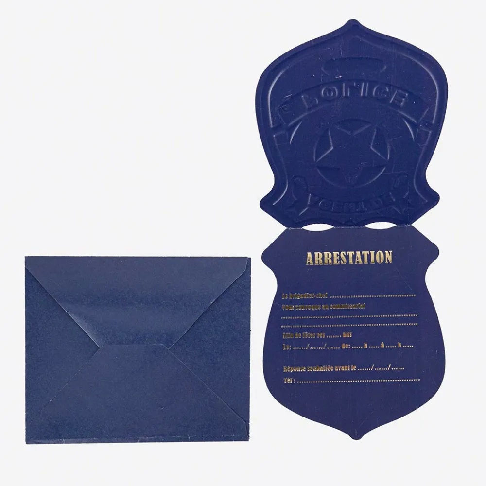 Best Sale Arty Fêtes Factory Police Badge Birthday Invitation (8)