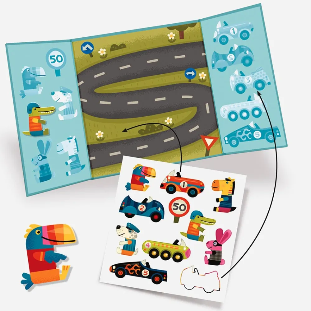 Store Djeco Repositionable Car Stickers