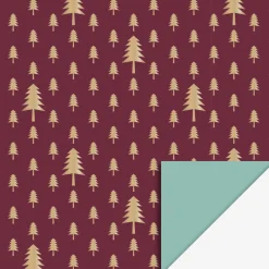 Shop House of Products Roll Of Burgundy Christmas Tree Wrapping Paper