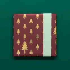 Shop House of Products Roll Of Burgundy Christmas Tree Wrapping Paper