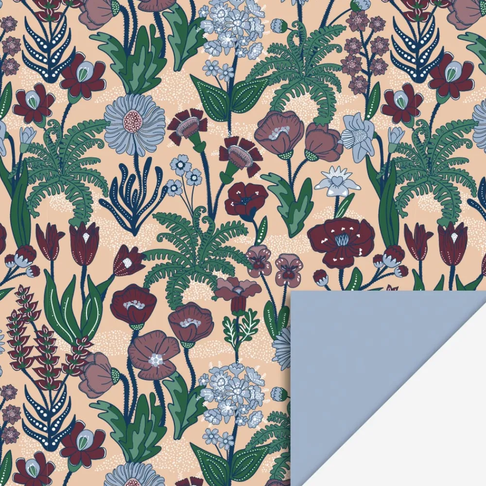 Hot House of Products Roll Of Burgundy Vintage Flower Gift Paper