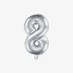 Flash Sale Party Deco Silver Number Balloon (Small Size)