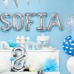 Flash Sale Party Deco Silver Number Balloon (Small Size)