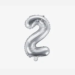 Flash Sale Party Deco Silver Number Balloon (Small Size)