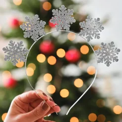 Hot Ginger Ray Silver Snowflakes Headband