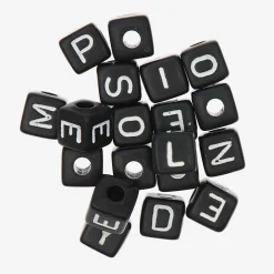 Cheap Rico Design Square Beads Happy Black