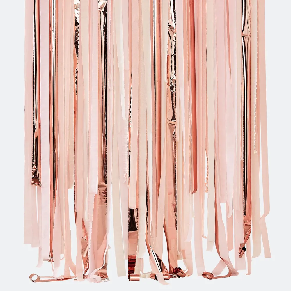 Best Ginger Ray Wall Decoration Kit: Rolls Of Pink, Peach And Rose Gold Crepe Paper