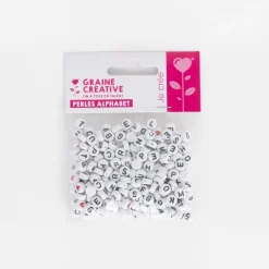 Fashion Graine Créative White Alphabet Beads