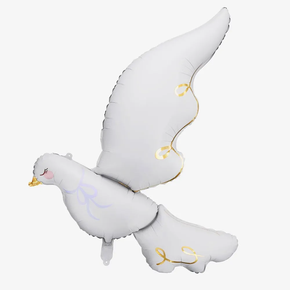 Flash Sale Party Deco White And Gold Dove Balloon