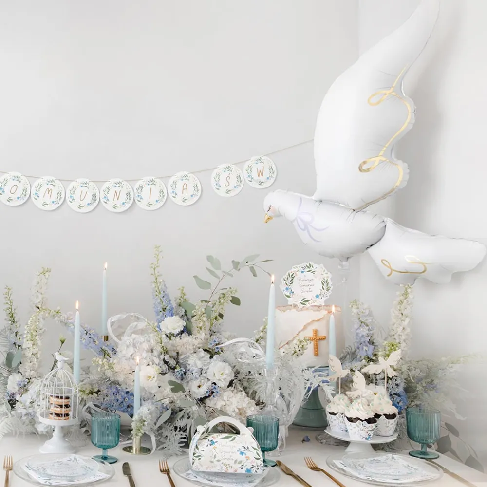 Flash Sale Party Deco White And Gold Dove Balloon