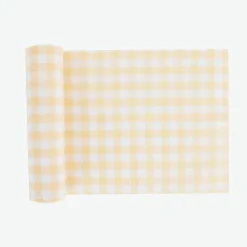 Discount Arty Fêtes Factory White And Yellow Linen Table Runner