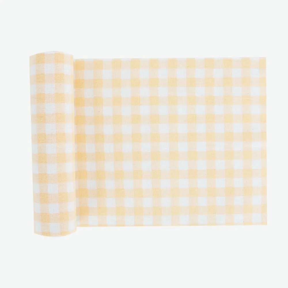 Discount Arty Fêtes Factory White And Yellow Linen Table Runner