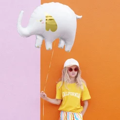 Hot Party Deco White Elephant Balloon