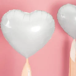Discount Party Deco White Heart Helium Balloon