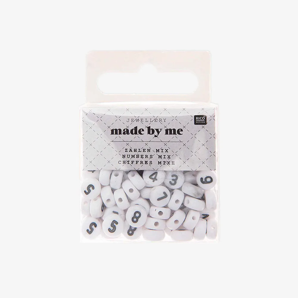 Sale Rico Design White Number Beads