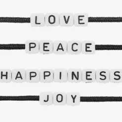 Sale Rico Design White Peace & Love Square Beads