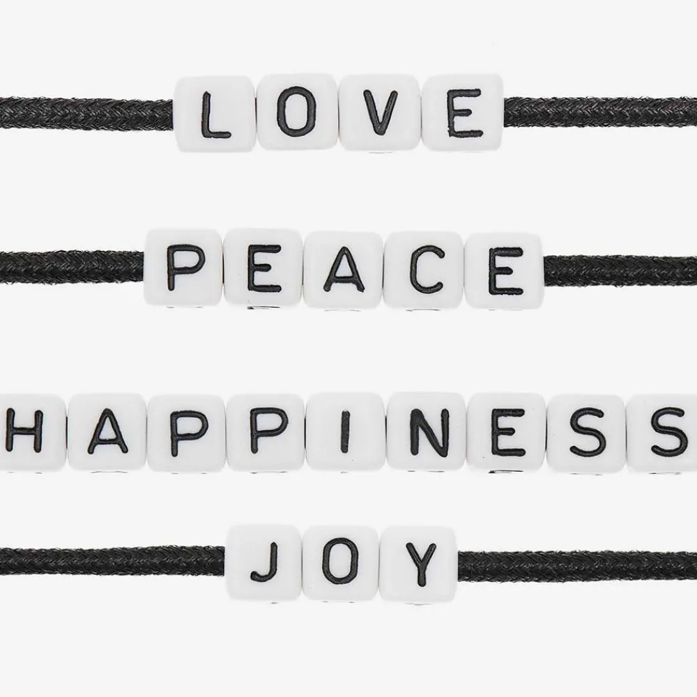 Sale Rico Design White Peace & Love Square Beads